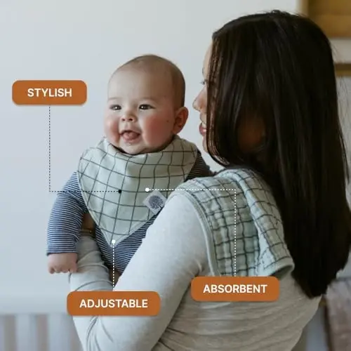 Parker Baby Bandana Drool Bibs 8 Pack Baby Bibs for Boys, Girls, Unisex - Soft & Stylish Teething Bibs for Babies - 5