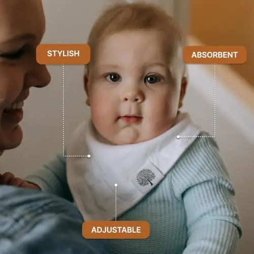 Parker Baby Bandana Drool Bibs 8 Pack Baby Bibs for Boys, Girls, Unisex - Soft & Stylish Teething Bibs for Babies - 3