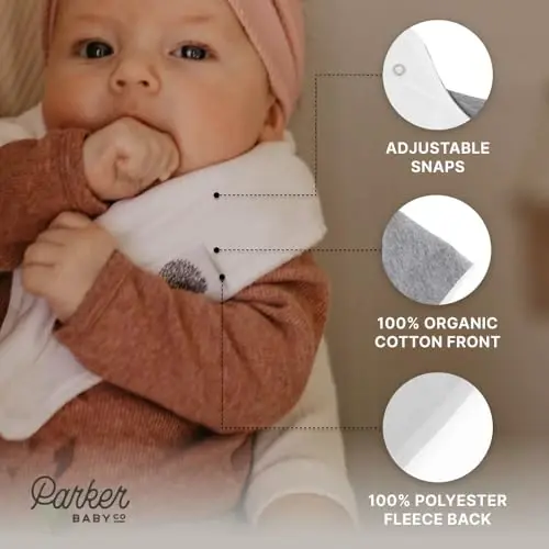 Parker Baby Bandana Drool Bibs 8 Pack Baby Bibs for Boys, Girls, Unisex - Soft & Stylish Teething Bibs for Babies - 4
