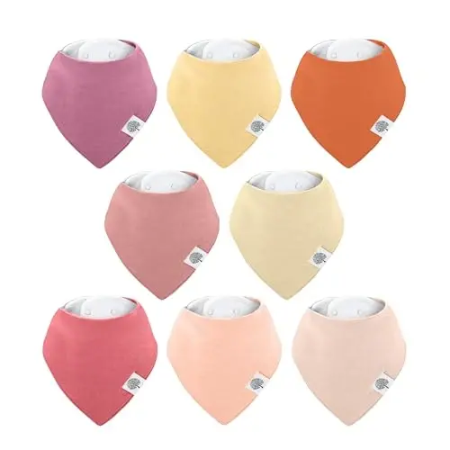 Parker Baby Bandana Drool Bibs 8 Pack Baby Bibs for Boys, Girls, Unisex - Soft & Stylish Teething Bibs for Babies - PARKER