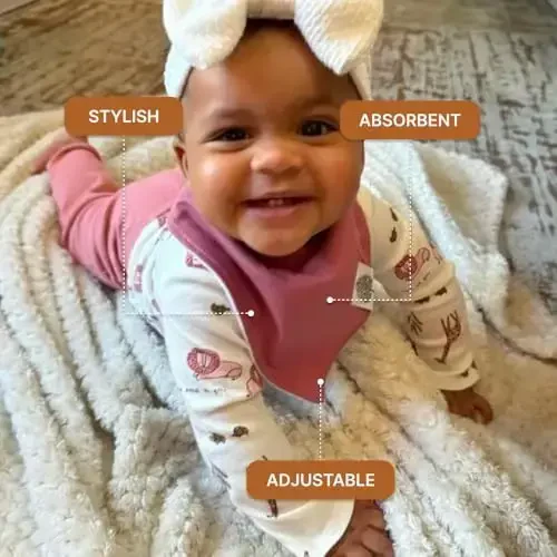 Parker Baby Bandana Drool Bibs 8 Pack Baby Bibs for Boys, Girls, Unisex - Soft & Stylish Teething Bibs for Babies - 3