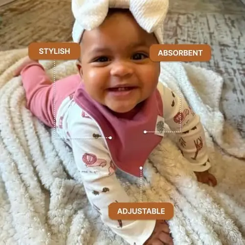 Parker Baby Bandana Drool Bibs 8 Pack Baby Bibs for Boys, Girls, Unisex - Soft & Stylish Teething Bibs for Babies - 3