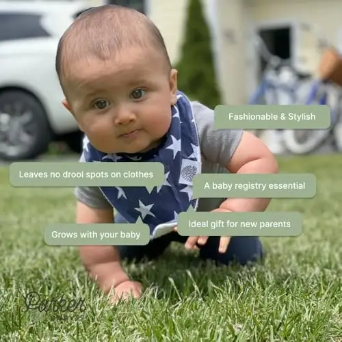 Parker Baby Bandana Drool Bibs 4 Pack Baby Bibs for Boys, Girls, Unisex - 5