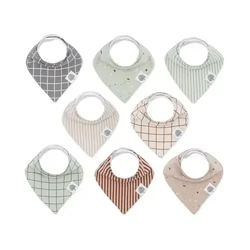 Parker Baby Bandana Drool Bibs 8 Pack Baby Bibs for Boys, Girls, Unisex - Soft & Stylish Teething Bibs for Babies - MODAZONE