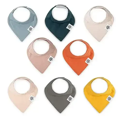 Parker Baby Bandana Drool Bibs 8 Pack Baby Bibs for Boys, Girls, Unisex - Soft & Stylish Teething Bibs for Babies - MODAZONE