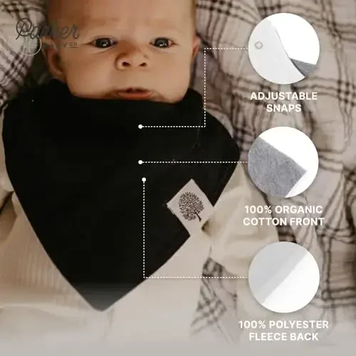 Parker Baby Bandana Drool Bibs 8 Pack Baby Bibs for Boys, Girls, Unisex - Soft & Stylish Teething Bibs for Babies - 4