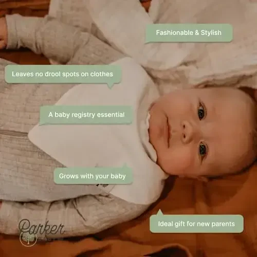 Parker Baby Bandana Drool Bibs 8 Pack Baby Bibs for Boys, Girls, Unisex - Soft & Stylish Teething Bibs for Babies - 5