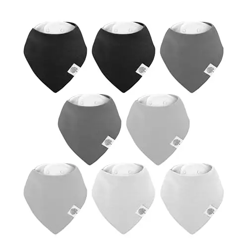 Parker Baby Bandana Drool Bibs 8 Pack Baby Bibs for Boys, Girls, Unisex - Soft & Stylish Teething Bibs for Babies - PARKER