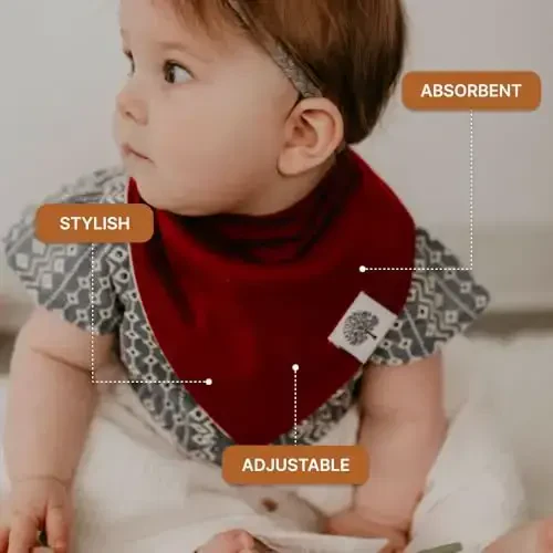 Parker Baby Bandana Drool Bibs 8 Pack Baby Bibs for Boys, Girls, Unisex - Soft & Stylish Teething Bibs for Babies - 3