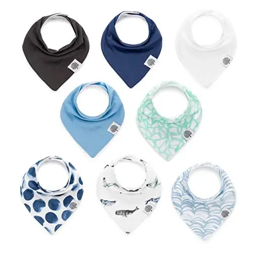 Parker Baby Bandana Drool Bibs 8 Pack Baby Bibs for Boys, Girls, Unisex - Soft & Stylish Teething Bibs for Babies - MODAZONE