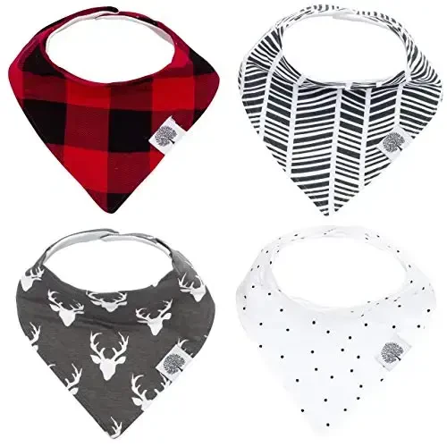 Parker Baby Bandana Soʻlak Bibs 4 Pack Oʻgʻil bolalar, Qizlar, Uniseks uchun bolalar Bibslari - 1