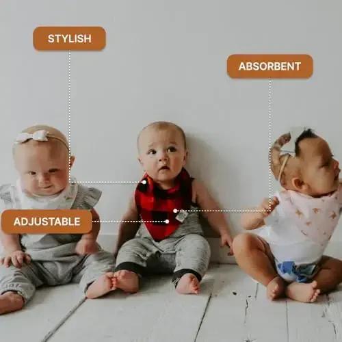 Parker Baby Bandana Soʻlak Bibs 4 Pack Oʻgʻil bolalar, Qizlar, Uniseks uchun bolalar Bibslari - 3
