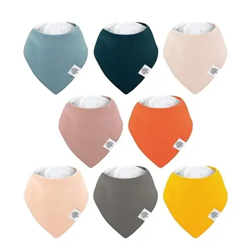 Parker Baby Bandana So'lakaylik Bibs 8 Pack Chaqaloq Bibs o'g'il bolalar, qizlar, Unisex uchun - Chaqaloqlar uchun yumshoq va zamonaviy tishlash bibslari - PARKER