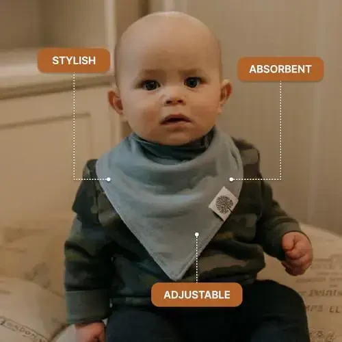 Parker Baby Bandana So'lakaylik Bibs 8 Pack Chaqaloq Bibs o'g'il bolalar, qizlar, Unisex uchun - Chaqaloqlar uchun yumshoq va zamonaviy tishlash bibslari - 3