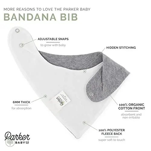 Parker Baby Bandana Drool Bibs 8 Pack Baby Bibs for Boys, Girls, Unisex - Soft & Stylish Teething Bibs for Babies - PARKER (1)