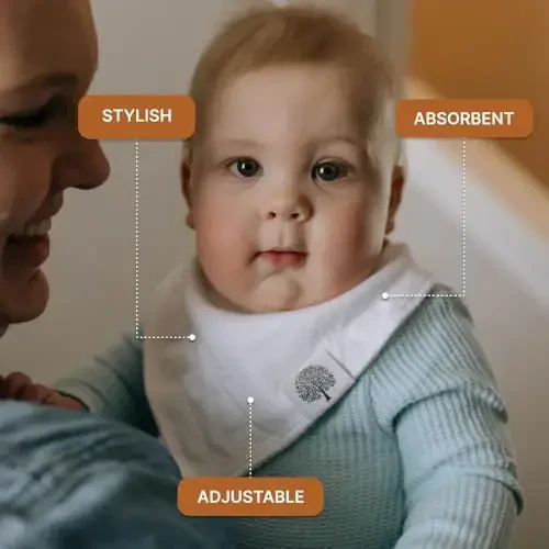 Parker Baby Bandana Drool Bibs 8 Pack Baby Bibs for Boys, Girls, Unisex - Soft & Stylish Teething Bibs for Babies - 3