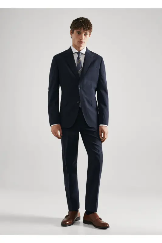 Parlak Mavi Erkek Yetişkin Blazer Ceket 47094008-Parlak Mavi - 9