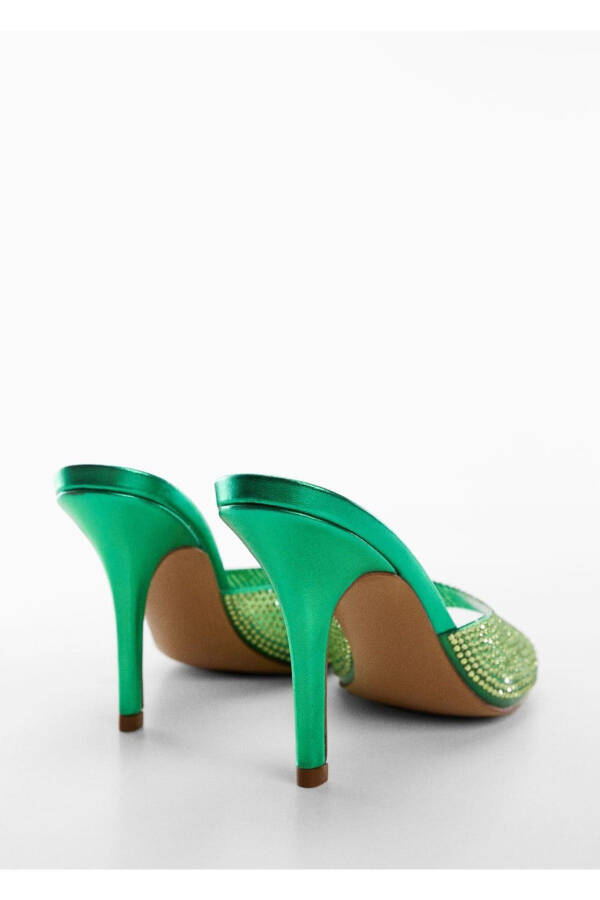 Parlak Topuklu Sandalet - 7