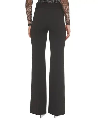 Polished High-Waist Wide-Leg Trousers - Black - 2