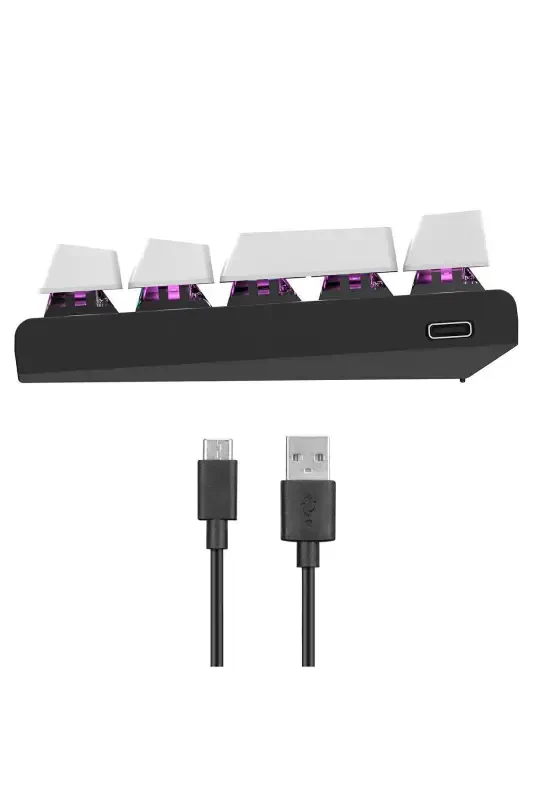 Parley Белый/черный Rainbow Подсветка Турецкий Q Blue Switch Электронная Механическая Игровая Клавиатура-Многоцветный - 4