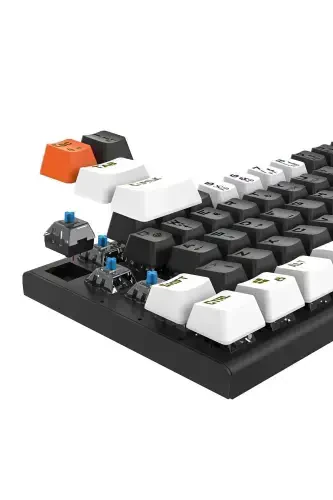 Parley White/Black Rainbow Lighting Turkish Q Blue Switch Electronic Mechanical Gaming Keyboard-Multi Color - 3