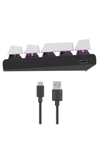 Parley White/Black Rainbow Lighting Turkish Q Blue Switch Electronic Mechanical Gaming Keyboard-Multi Color - 4