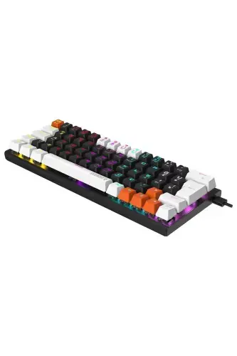 Parley White/Black Rainbow Lighting Turkish Q Blue Switch Electronic Mechanical Gaming Keyboard-Multi Color - 5