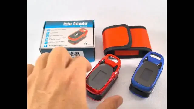 Fingertip Pulse Oximeter with Plethysmograph and Perfusion Index, include carrying case, Large OLED Digital Display Blood Oxygen Saturation Monitor Heart Rate Monitor (Color: Red-Orange) - 8