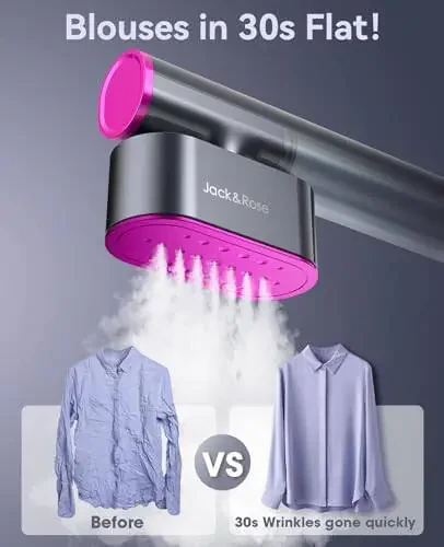 Паровой утюг для одежды Jack ＆ Rose Travel Steamer, портативный паровой утюг 100-220В, нагрев за 15 секунд, паровой утюг ＆ утюг 2 в 1, дорожный паровой утюг, большая керамическая нагревательная панель, для путешествий по всему миру ＆ Европе - 5