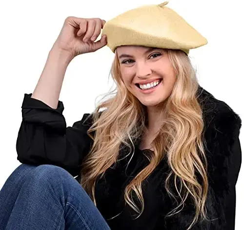 Parquet Solid Color French Beret Hat. Classic French, Casual and Chic Lightweight Cap for Women - 1
