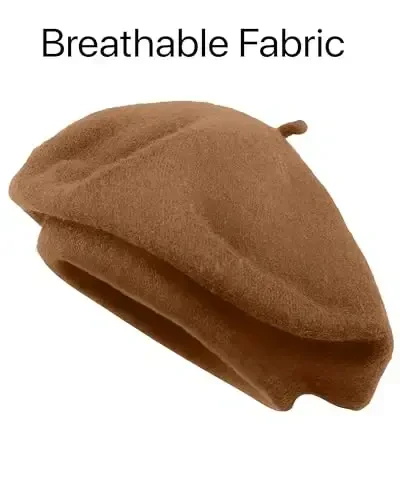 Parquet Solid Color French Beret Hat. Classic French, Casual and Chic Lightweight Cap for Women - 5