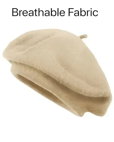 Parquet Solid Color French Beret Hat. Classic French, Casual and Chic Lightweight Cap for Women - 5