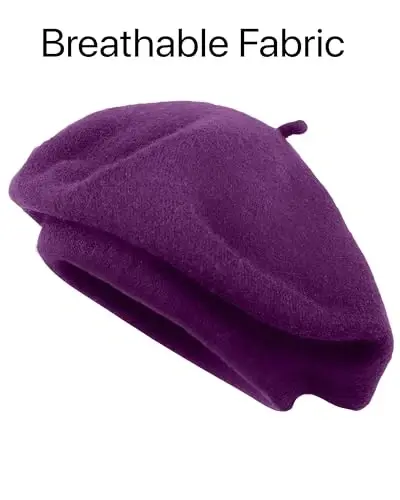 Parquet Solid Color French Beret Hat. Classic French, Casual and Chic Lightweight Cap for Women - 5