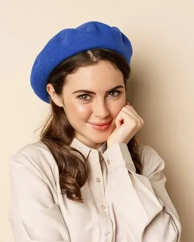 Parquet Solid Color French Beret Hat. Classic French, Casual and Chic Lightweight Cap for Women - 2