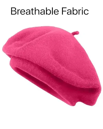 Parquet Solid Color French Beret Hat. Classic French, Casual and Chic Lightweight Cap for Women - 5