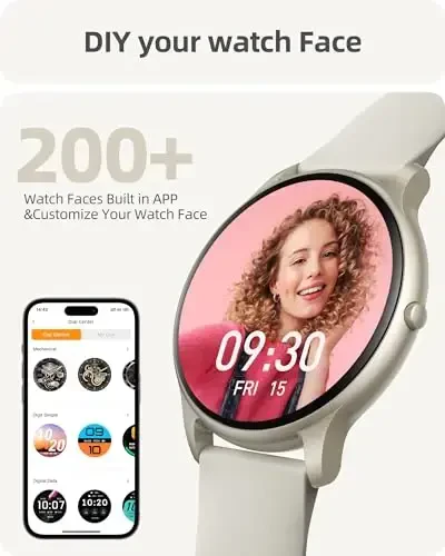 Parsonver Smart Watch(Answer/Make Calls), Smartwatch for Women Men, 100+ Sport Modes/Heart Rate/Blood Oxygen/Sleep Tracker, Pedometer, IP68 Waterproof Fitness Tracker for Android iPhone, Starry Silver - 6