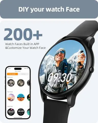 Parsonver Erkaklar va Ayollar uchun Smart Watch (Javob/Qo'ng'iroq qilish), HD ekran Fitness Tracker IP68 Su o'tkazmaydigan 100+ Sport rejimlari Yurak urish tezligini kuzatish Uyqu monitoringi, Pedometr, Android telefonlar/iPhone bilan mos keladi - 6