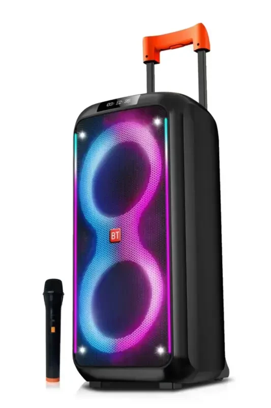 Party Box Bluetooth Hoparlör Büyük Boy Taşınabilir Şarjlı Kablosuz Hoparlör + Karaoke Mikrofon - 1
