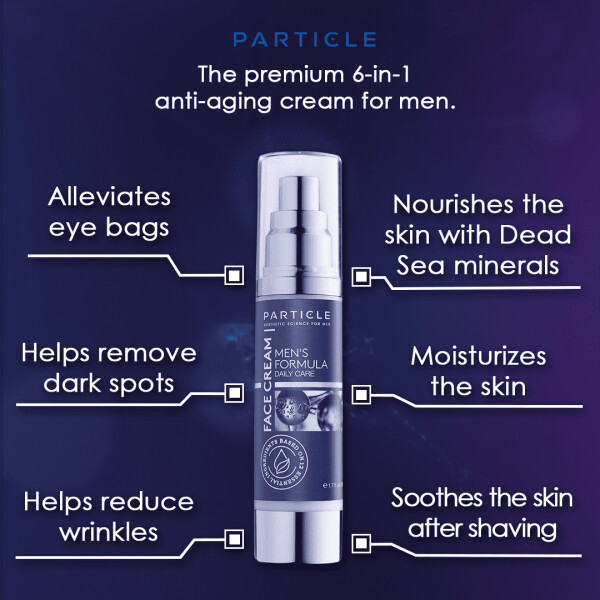 Particle Men Face Cream - 6 in 1 Mens Anti Aging Face Moisturizer (1.7 oz) Eye Bags Treatment & Face Lotion for Men - 9