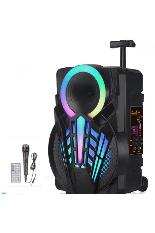 Party Box Bluetooth Speaker Large Portable Rechargeable Wireless Speaker + Karaoke Microphone - 1