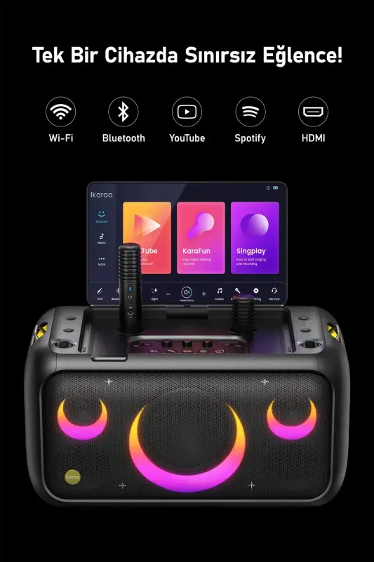 Partybox Break X1 460w Karaoke Bluetooth Hoparlör Seti, Dahili 13.3