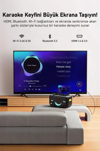 Partybox Break X1 460w Karaoke Bluetooth Hoparlör Seti, Dahili 13.3