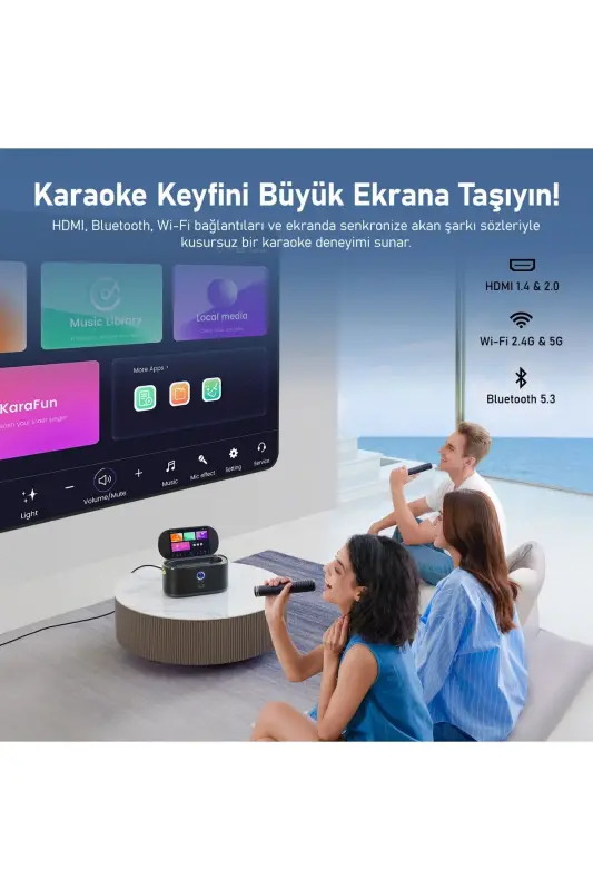 Partybox Shell S1 280W Karaoke Bluetooth Karnay Dinamiklari, ichki 10.1