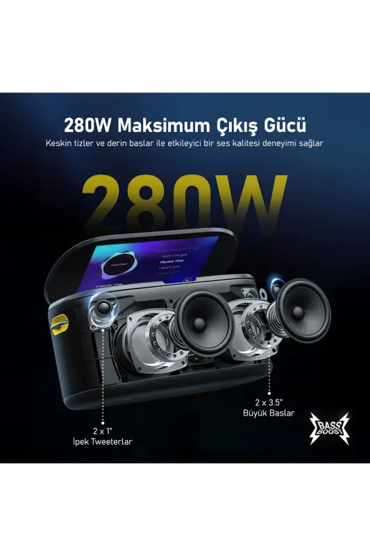 Partybox Shell S1 280W Karaoke Bluetooth Speaker Set, Built-in 10.1