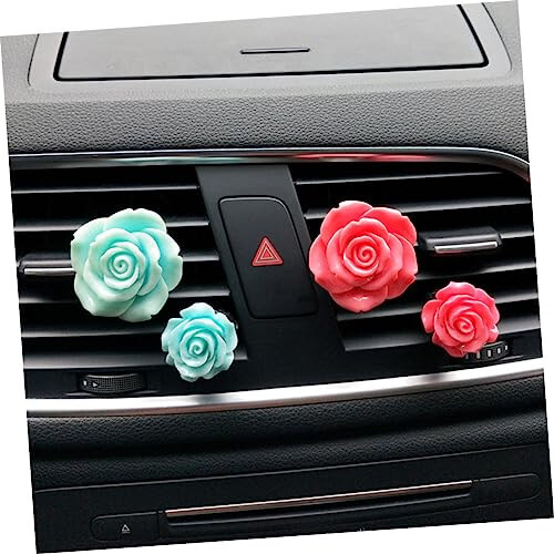 PartyKindom 1 Pair Solid Perfume for Car Vehicle Vent Ornament Car Air Freshener Clip Rose Car Vent Clips Essential Aromatherapy Automotive Diffuser Automobile Inner Decoration Car Clip Charm - 7