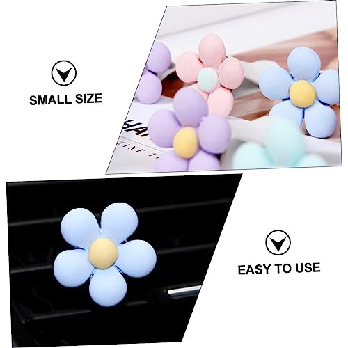 PartyKindom 4pcs Air Outlet Clip Interior Decor Flower Clip for Air Vent Clip Indoor Decor Air Outlet Decor Air Outlet Clamp House Air Freshener Clips Flower Aroma Clip Accessories Abs Car - 2