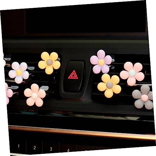 PartyKindom 4pcs Air Outlet Clip Interior Decor Flower Clip for Air Vent Clip Indoor Decor Air Outlet Decor Air Outlet Clamp House Air Freshener Clips Flower Aroma Clip Accessories Abs Car - 3