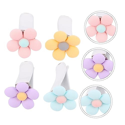 PartyKindom 4pcs Air Outlet Clip Interior Decor Flower Clip for Air Vent Clip Indoor Decor Air Outlet Decor Air Outlet Clamp House Air Freshener Clips Flower Aroma Clip Accessories Abs Car - 5