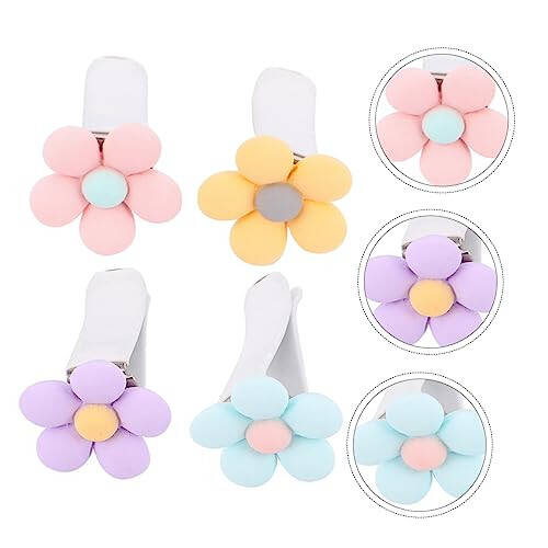 PartyKindom 4pcs Air Outlet Clip Interior Decor Flower Clip for Air Vent Clip Indoor Decor Air Outlet Decor Air Outlet Clamp House Air Freshener Clips Flower Aroma Clip Accessories Abs Car - 5