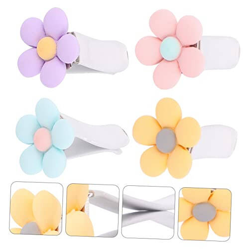 PartyKindom 4pcs Air Outlet Clip Interior Decor Flower Clip for Air Vent Clip Indoor Decor Air Outlet Decor Air Outlet Clamp House Air Freshener Clips Flower Aroma Clip Accessories Abs Car - 7